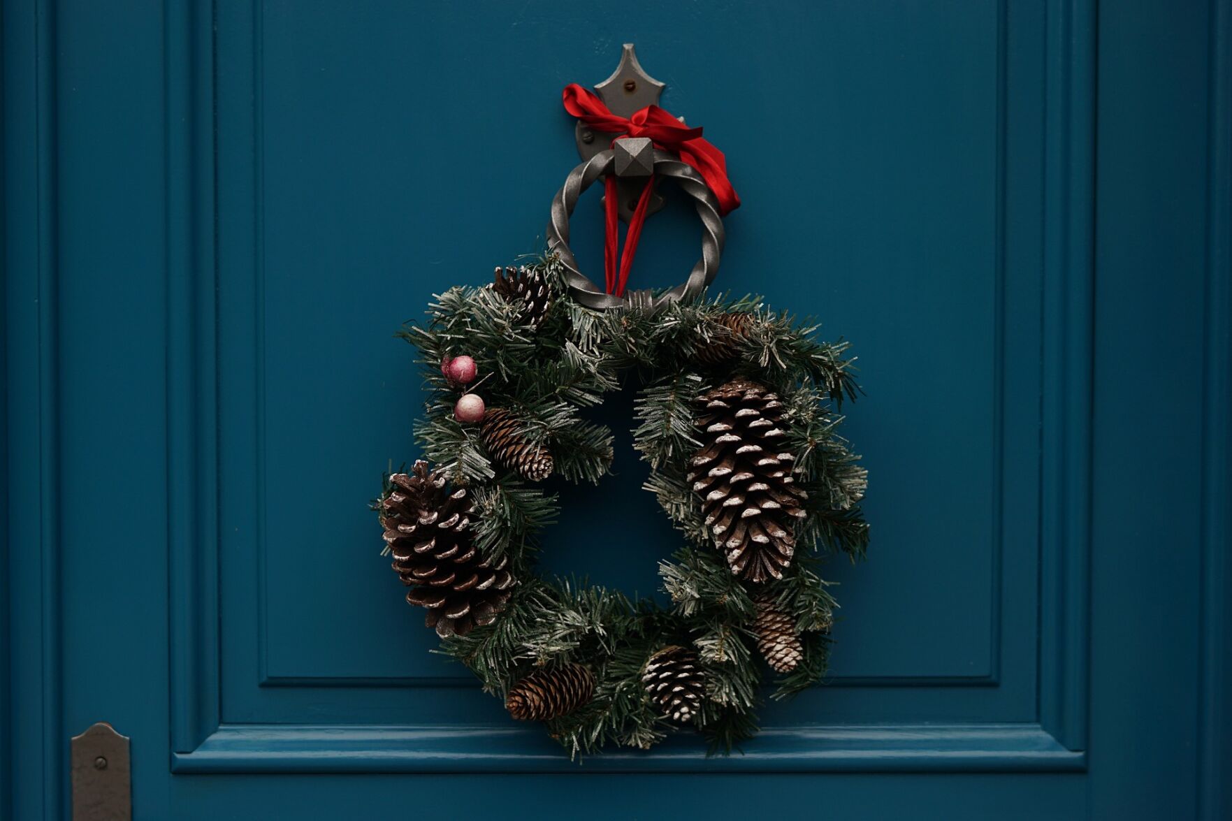 Winter wreath stock image